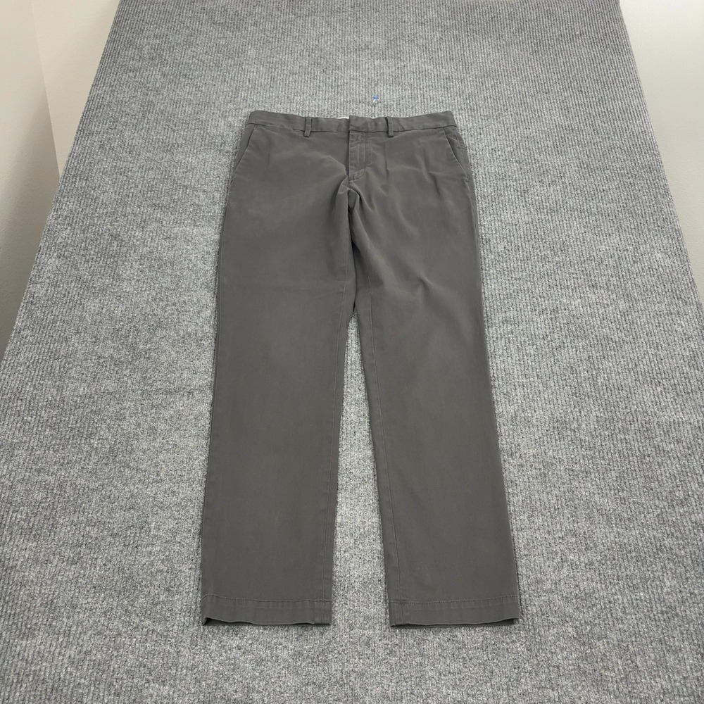 Banana Republic Aiden Chino Pants Mens 33x32 Grey Cotton Blend Slim Fit Casual